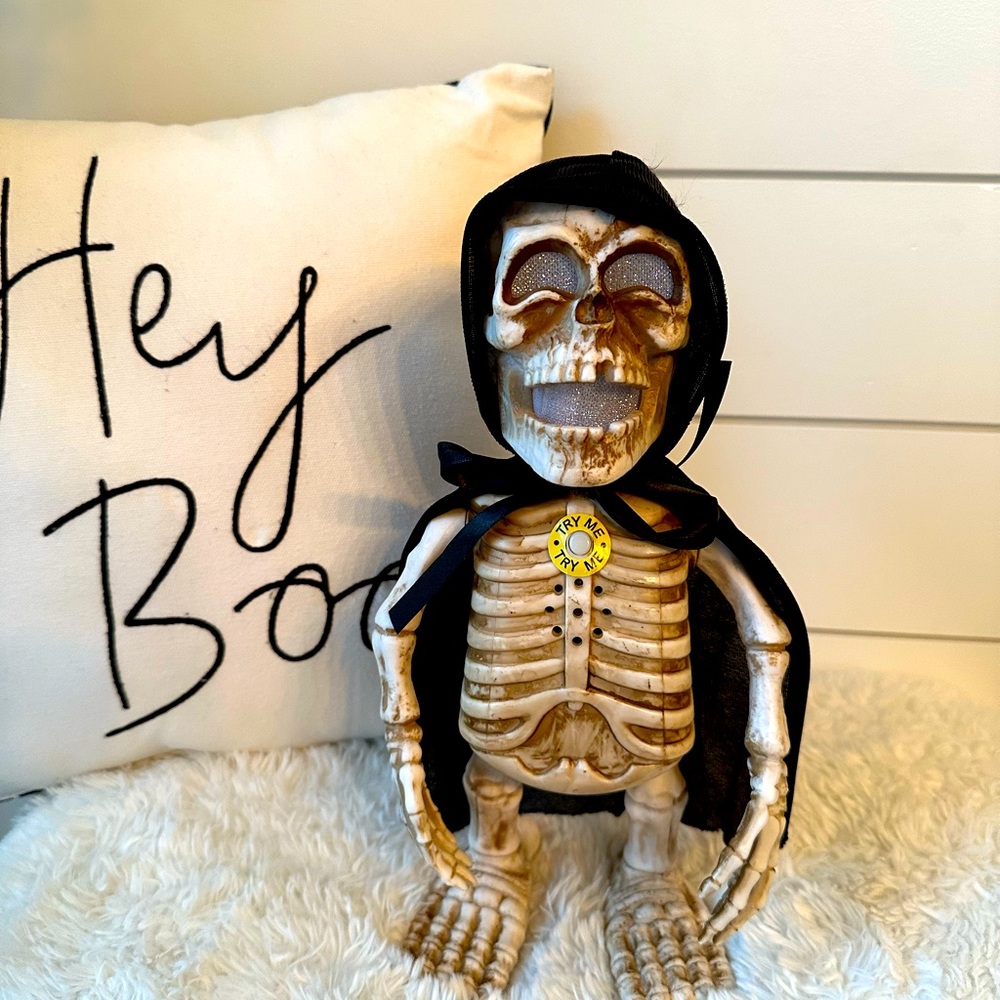 Musical Dancing Light Up Skeleton Halloween Decor Plays "I'm Scary and I Know it